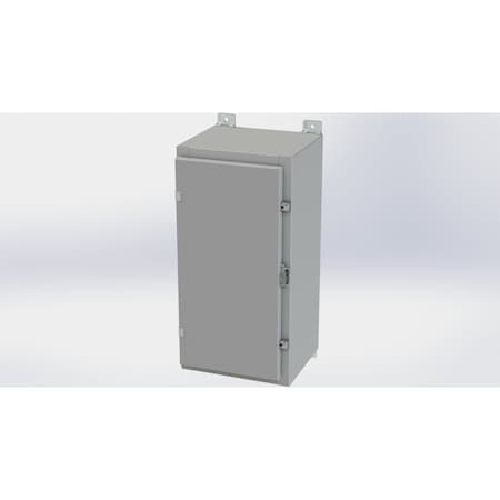 Saginaw Control & Engineering Clamps with Padlock Hasp Electrical Enclosures, 24 in H, 10 in D, 12 in W, NEMA 4, Carbon Steel SCE-24H1210LP